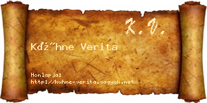 Kühne Verita névjegykártya